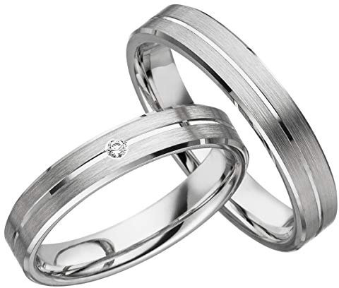 JC Trauringe 2x Trauringe/Eheringe Silber 925 in Juwelier-Qualität (Gravur/Ringmaßband/Etui/Nickelfrei) S062