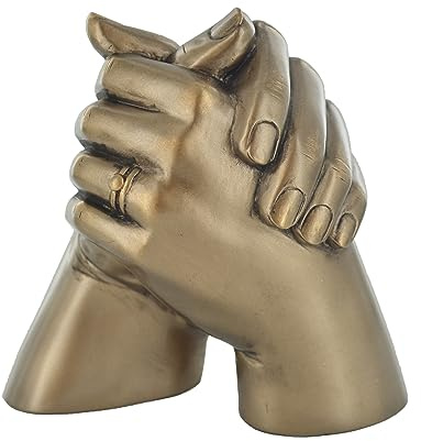 Marriage Hands Sculpture Cold Cast Bronze Anniversary Engagement Wedding Gift Decor