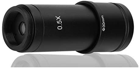 Hakeeta Mikroskop-Adapter, 0,5 x C-Mount-Reduzierlinse, Okularlinse, 23,2 mm Montage mit 30 mm 30,5 mm Ringadapter, anwendbar für Biomicroskop-Stereo-Mikroskop, CCD-Kamera und digitale Okulare.