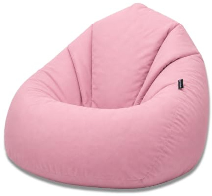 BuBiBag Sitzsack Erwachsene Bodenkissen Sitzkissen, Puderrosa XXXL | Riesensitzsack Tropfenform als Liegekissen, 128x85 cm, gefüllt, wasserabweisend, Indoor und Outdoor
