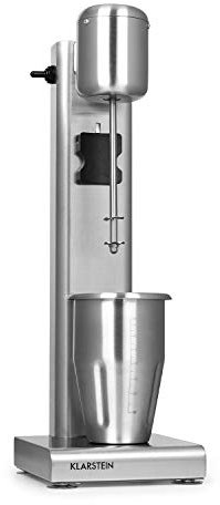 Klarstein Kraftpaket Pro - Mixeur à boisson professionnel, Puissance de 80W, Milkshakes, shakes protéinés ou cocktails, Capacité de 1 litre, 2 vitesses de 15 000 et 20 000tpm, Pieds stables, Argent
