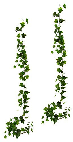 Künstliche Mini Efeuranke Girlande Künstlicher Unechter Efeu Hängend Pflanze Blätter Busch Wanddekoration Kunstblume Blumen Deko Unechte Pflanze Floristik Hängepflanzen Ranke Reben 2er Set 170 cm