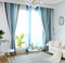 Lactraum Vorhang Leinen Wohnzimmer Schlafzimmer Blau Gradient Streifen Gardine Blickdicht mit Kräuselband 100 x 245 cm (BxH)