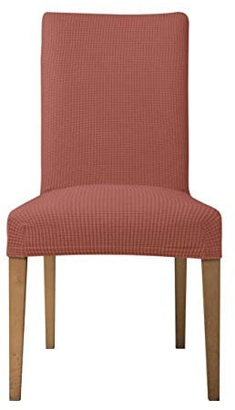 EBETA E Stuhlhussen 6 Stück, Elastische Stuhlbezug, Stretchhusse Stuhlüberzug Jacquard Hussen für Hochzeit Partys Bankett Deko, bi-Elastic Spannbezug (Korallenrot, 6 Stück)