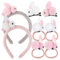 UFLF 4 Stück Osternhase Haargummis + 2 Stück Häschen Haarreif + 2 Stück Hase Haarspange Plüsch Haarschmuck Mädchen Haarzubehör Süß Hase Haaraccessories