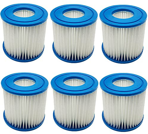 YanBan 6 Stück Whirlpools kompatibel mit Intex Typ D VII, Ersatzkartuschenpumpe kompatibel mit Best-Way Filter kartusche für Typ D Hot Spring Spa Pools