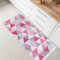 Fashion4Home Teppich Läufer - Tepiche für Wohnzimmer, Schlafzimmer, Küche, Kinderzimmer, Badezimmer - Boho Kelim - Läufer Flur, Karo-Hellrosa, Größe: 50x80 cm