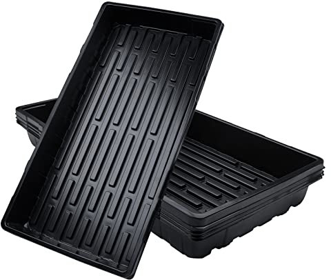 Getervb 5 Piezas Bandeja Semillas Invernadero Plastico Bandejas de Cultivo de Plantas Maceta Semillero Propagación Sin Agujeros para Jardín Vegetal Fruta Plantas