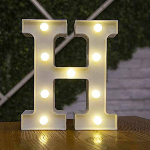 BESCH Letra Luminosas mayúscula Decorativas de Plástico 22cm (H) para decoración del hogar con Luces LED de color Blanco