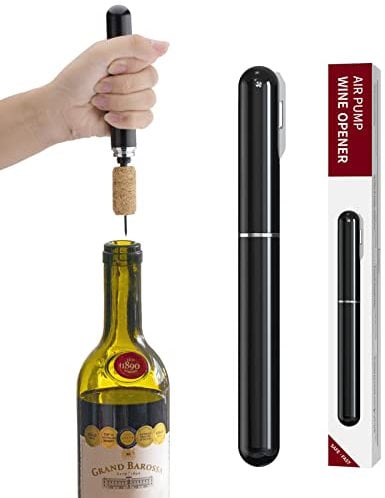 Ouvre-vin à pression d'air 2-en-1 avec coupe-papier Ouvre-bouteille de vin Ouvre-bouteille à pompe à air facile à ouvrir Tire-bouchon de voyage portable Tire-bouchon à vin à main