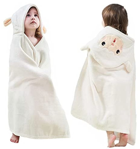 Fayscingo Baby Badetuch mit Kapuze Kinder Decke mit Kapuze für Kleinkinder Dickes Saugfähiges Großes Schwimmen Duschponcho Handtuch für Jungen Mädchen
