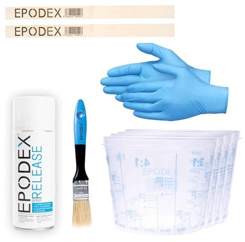 EPODEX® Epoxidharz Zubehör-Set für Kunst, Handwerk und Projekte mit kleinen Form- und Gussteilen