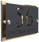 K Smart Sign | Simpatico | Modern laser Cut House Signs 3d effect door number address style sign plaques address numbers | 200mm x 130mm (Gold Mirror & Matt Gray)