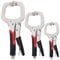 Keadic 3Pcs 6.5 9 11 Heavy Duty Locking C-Clamp Set With Regular Tip and Swivel Pads, Metal Pocket Hole Locking Pliers Table & Tool Vise Grip for Automotive DIY Woodworking Cabinetry Welding