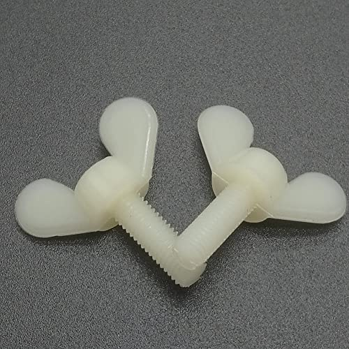Cqinlu-Hex-Schrauben, M5, M6, Nylon-Flügelschraube, handfest, Nylonschrauben, Schmetterlingsschraube, Barren, Kunststoff-Flügelschrauben, Länge = 15 mm, 20 mm, hervorragende Korrosionsbeständigkeit