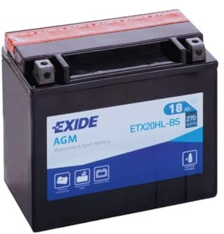 EXIDE AGM ETX20HL-BS High Performance Sealed Motorcycle Battery -TX20HL-BS