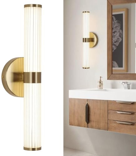 EIDISUNY LED Wandleuchte innen, Gold 28W Moderne LED Wandlampe innen, LED Wandbeleuchtung Gold mit Acryl-Lampenschirm für Flur Treppen Wohnzimmer Schlafzimmer Esszimmer Korridor, Neutrales Licht 4000K