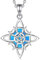 EUDORA Harmony Ball Witches Knoten Pentagramm Mond Kette Mit Blauer Opal Damen Sterling Silber 925, Hexen keltischer Knoten Witcher Halskette Wicca Amulett Anhänger Runen Schmuck Geschenk Frauen,50CM