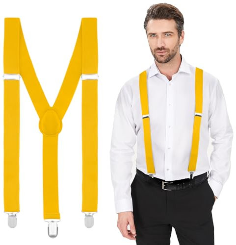 Yetuab Hosenträger - Gelbe Herren Extra Stark, Damen, Arbeits- & Skihosen, Trachten