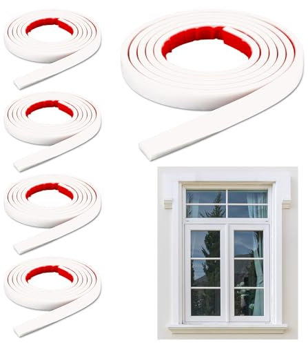 Kit de 5 Rejillas para Ventanas, 10 m en Total Inserciones Autoadhesivas para Rejillas de Ventanas Moldura para Paredes Moldura Decorativa para Marcos de Ventanas
