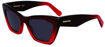 FERRAGAMO Brille Größe 55 mm Transparent Dark Rot Gradient/Eye SIZE: 55 BRIDGE: 17 Horizontal MEASUREMENT: 55 Vertical MEASUREMENT: 39 7