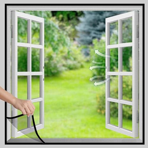 Zanzariera Per Finestra Tenda Zanzariera Moschiera Adesiva Universale Per Porta Finestra Balcone Camper Anti insetti Zanzare Fai Da Te,60x105cm
