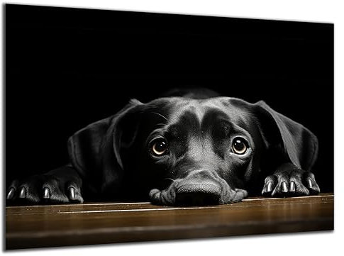 Munera Design - Bild 56x84 - Nahaufnahme Welpe Labrador Hunde Portrait - Wand-Bilder Wohnzimmer