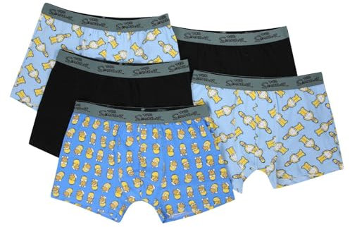 Mens 5 Pack Boxers Cartoon Character Boxer Trunks M to 3XL Stretch Cotton New (5PK HS Boxers - M)