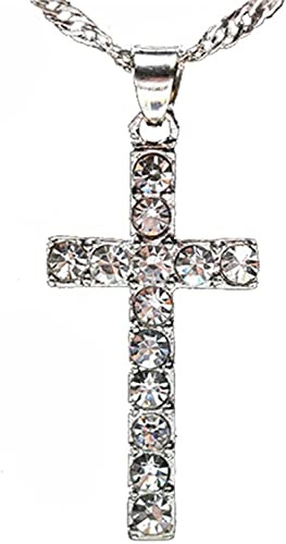 PULABO Sterling Silber Kreuz Anhänger Halskette für Frauen, Strass Kreuz Halskette Zirkonia Kreuz Halskette für Frauen tragbar