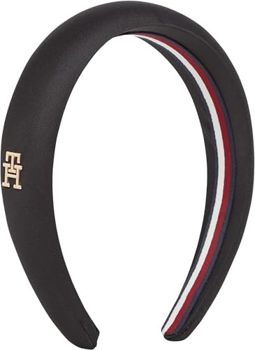 Tommy Hilfiger Damen Haarreif Elevated Chic Headband mit Branding, Schwarz (Black), Einheitsgröße
