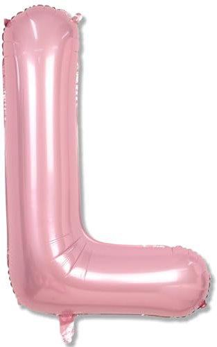 Lingqiang 40 Inch Giant Pastel Pink Letter L Foil Balloon, Self Inflating, 2 Pack, Perfect for Women & Girls' Parties