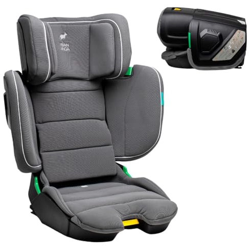 Urban Kanga Wallaroo 2.0 Reisekindersitz Auto Sitzerhöhung Auto Kinder ISOFIX Faltbarer Kindersitz 100-150cm 15-36 Kg i-Size (Grau/Weiß)