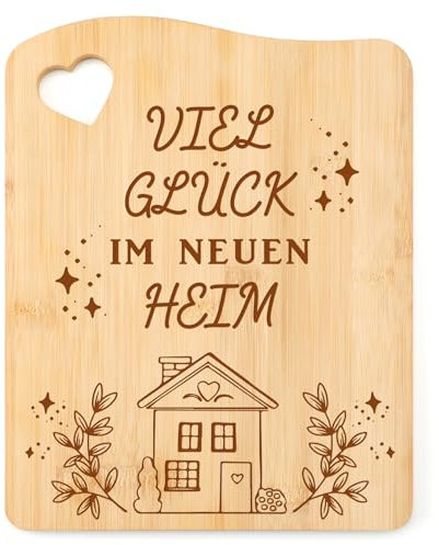 Welsky Einzugsgeschenke Wohnung, Einzigartiges Handgefertigtes Schneidebrett aus Bambus, Einzugsgeschenke Haus, Geschenk zum Einzug ins Haus, Richtfest Geschenk für Frauen Nachbarn (einzugsgeschenke1)