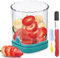 Fruit Slicer Cup | Strawberry Slicer | Banana Slicer | Egg Slicers | 50% Thicker Detachable Multifunctional Fruit Slicer Cup for Strawberry Banana Egg with Cleaning Brush & Blade Sharpener (Blue)