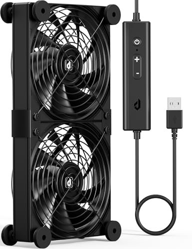 upHere gaming Lüfter USB,Dual Rollenlager USB PC Lüfter,DC 5V USB Lüfter,120MM Lüfter Leise,Lüfter Hohe Leistung,für PS5 PS4/Laptop/TV Box/Router,U3UK2.