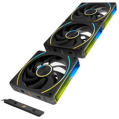 EY120PRO UNI Fan,Triple Pack 120mm Daisy Chain Pc Fans, Forward 120mm Case Fan Suitable for Computer Case & CPU Cooler.