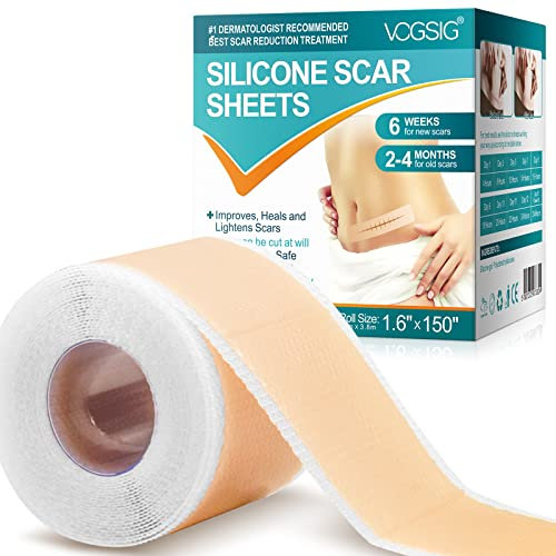 Rouleau de ruban adhésif en silicone pour enlever les cicatrices, réutilisable, imperméable, professionnel (4,1 cm x 381 cm - 3,8 m)