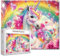 1000 Stück Puzzle für Erwachsene - Buntes Regenbogen Einhorn Mit Funkelnden Herz Edelsteinen und Rosen - Fantasy Pferd Wanddekor DIY Craft Puzzle Kunst