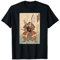 Japanische Kunst Ukiyo-e Samurai Krieger Schwert Bogen Fächer T-Shirt