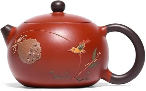 Tea Set Teapot 180 ml Tea Ceremony Jug Puerh Tea Thermos Flask with Strainer Chinese Tea Party Accessories Yixing Purple Clay Teapot Xishi Kungfu Teapot