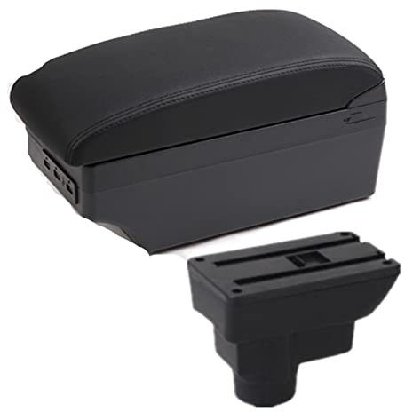 Handschuhfach Aufbewahrung Für Opel Für Corsa D Armlehnenbox Auto Armlehnenbox Zubehör Innenaufbewahrungsbox Nachrüstteile Mit USB Für Opel Für Corsa D Mittelkonsole Aufbewahrungsbox(C black line)