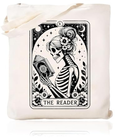 Joalpysm Book Tote Bag, Book Lovers Gifts, Canvas Book Bag for Women, Reusable Large Capacity Book Lover Bag, Fashion Gifts for Book Lovers Women Men