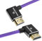 Alvin's Cables 8K HDMI 2.1 Cable 8K 60Hz 4K 120Hz High-Speed for Atomos Ninja Monitor,Left to Right Angle Braided Coiled Cable for Sony FS5 FS7 FX9,for Canon C300 C500,for Nikon Z9 Camera,Purple