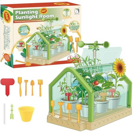 Serre Enfant,Mini Serre Enfant,Ma Serre High-Tech,Kits De Laboratoire pour Les Amateurs De Plantes,Mini Jardinier,Expériences De Culture De Plantes,Kits d'Expériences pour Les 7 Ans Et Plus
