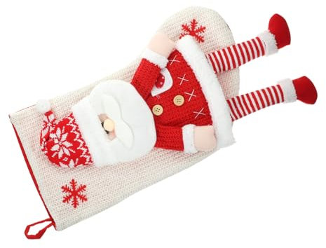 Gatuida Weihnachtlicher Geschenkesack Handgemachte Weihnachtsstrumpfdeko Für Kamin Tür Rote Große Kapazität Mit Stilvollem Design