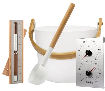 Home Deluxe Saunazubehör MIYU – Weiß | Hochwertiges Zubehör für Sauna & Wellness