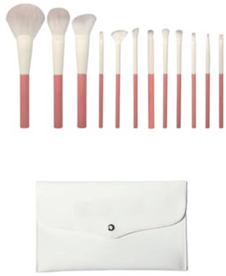 SAGELSHN Pinceaux Maquillages Ensemble De 12 Pinceaux De Maquillage en Poils De Porc for Fard À Joues, Anti-cernes, Fard À Paupières Pinceaux Cosmétiques(with Bag)