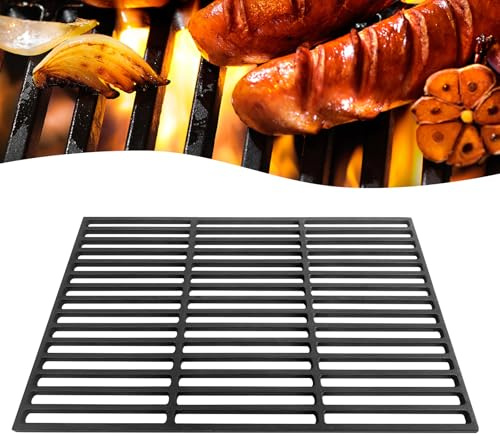 HENGMEI Gusseisen Grillrost 42 x 28 cm Gussrost Roste Markengrillrost Emailliert Rechteck Grillgitter Grill Grillaufsatz Grillplatten für BBQ, Holzkohlegrill, Gasgrill Ersatzteile, 2 Stücke