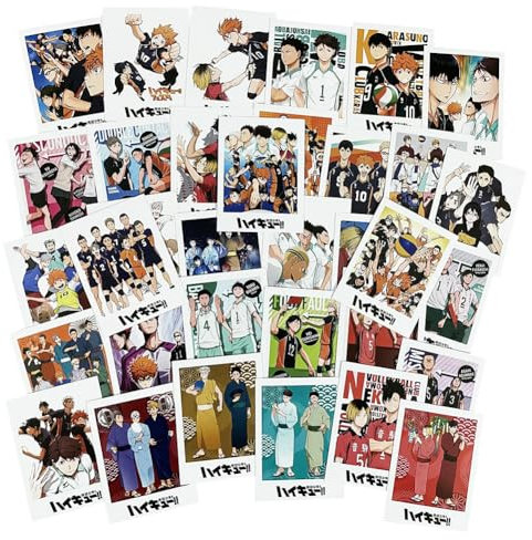 DEXSHUN 40 Stück Anime Poster Set Shoyo Hinata Anime Bilder Wandcollage Anime Poster Deko für Zimmer, Wandkunstdrucke für Anime Fans