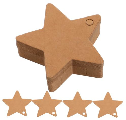 KOCKSHION 100 Stück Handgefertigte Anhänger Aufkleber Geschenktütenanhänger Geburtstagsgeschenkanhänger „Made With Love“ Stempel Acrylanhänger Weihnachtsanhänger Stern